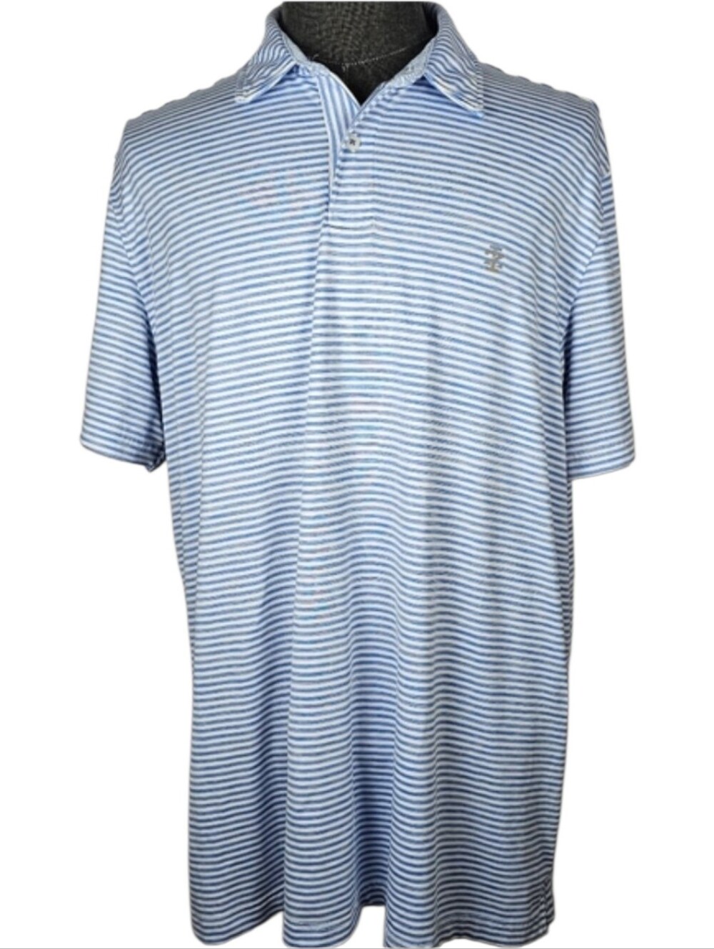 Izod Men's Blue Striped Polo Casual Sport Size XL